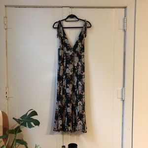 Reformation low v neck floral dress